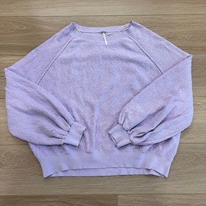 Free People Found my friend pullover boucle fuzzy purple pullover sweatshirt